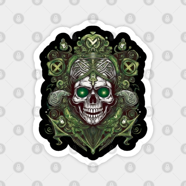 Mystical skull with glowing eyes dark gothic themed Magnet by The-Dark-King