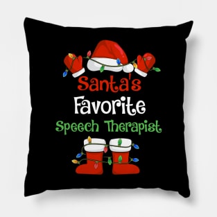 Santa's Favorite Speech Therapist Funny Christmas Pajamas Pillow