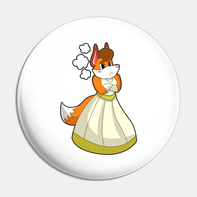 Fox as Bride with Wedding dress Pin by Markus Schnabel