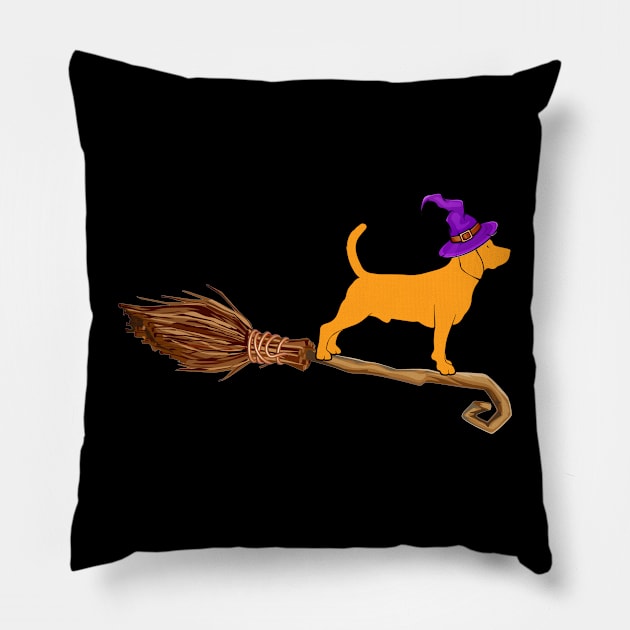 Basset hound broomstick Pillow by marcrosendahle