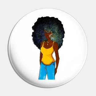 Space Afro Pin
