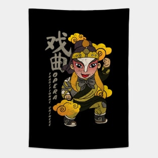 Vintage Chinese Opera Character Tapestry