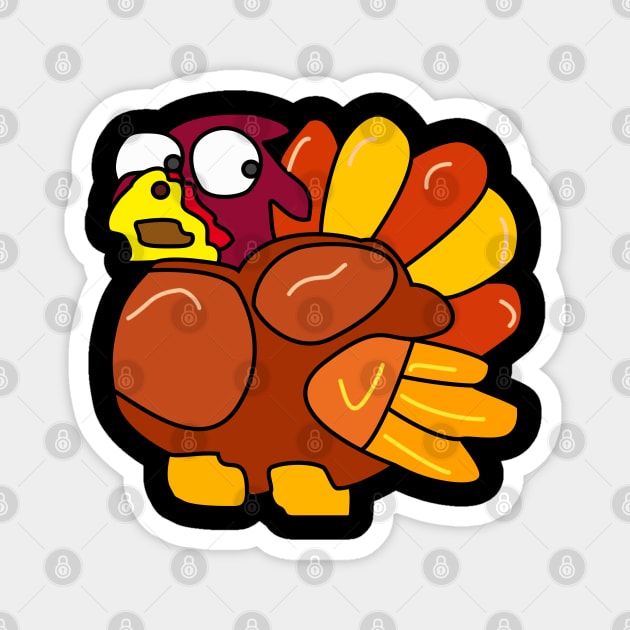 Chicken Turkey (eyes looking down right and facing the left side) - Thanksgiving Magnet by LAST-MERCH