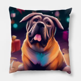 Cute Mastiff Drawing Pillow