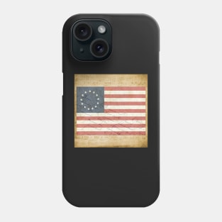 Betsy Ross 1776 American Revolutionary distressed Flag graphic design Phone Case