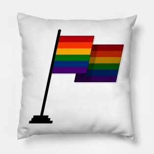 Large Waving Flag in LGBTQ Rainbow Pride Flag Colors Pillow