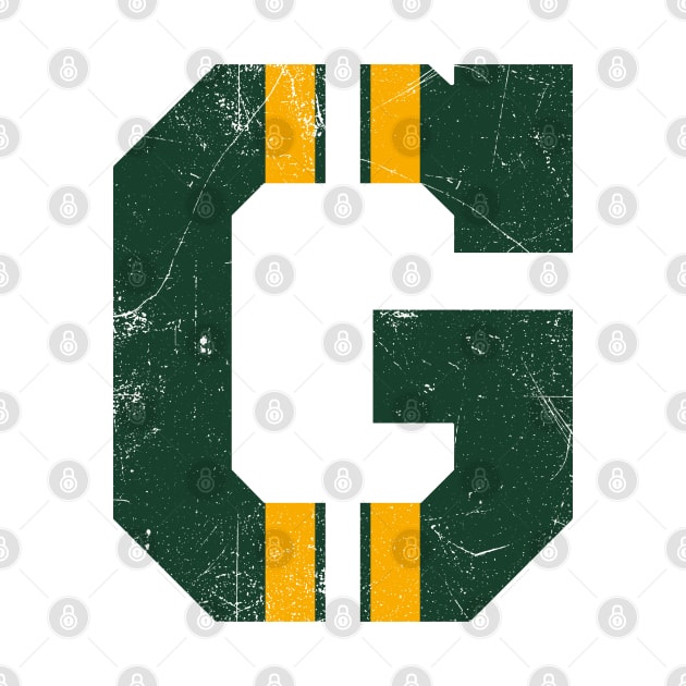 Green Bay G, vintage - white by KFig21