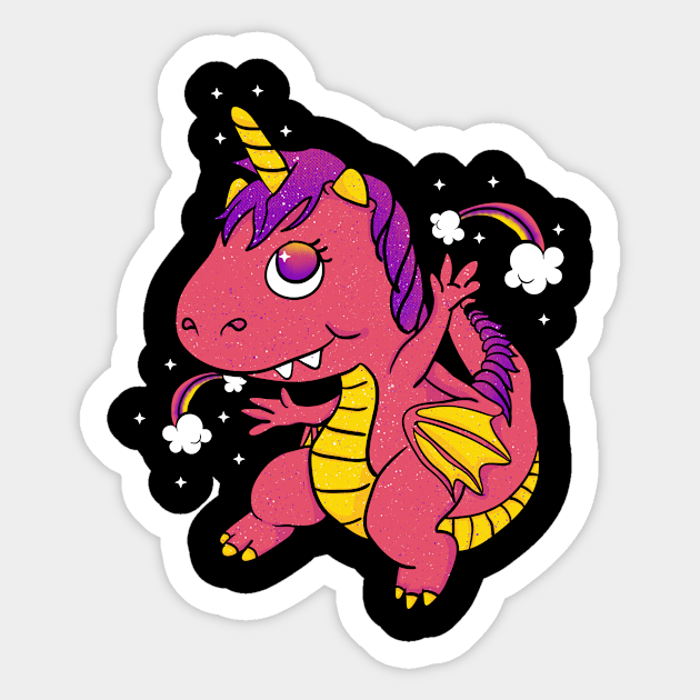 Sparkly Kawaii Dragicorn Dragicorn Aufkleber Teepublic De