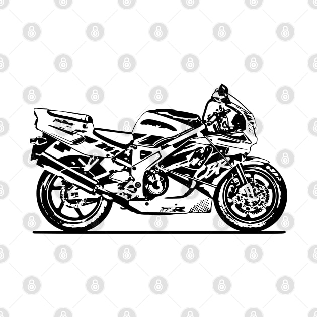 CBR900RR Fireblade Motorcycle Sketch Art by DemangDesign