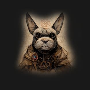 French Bulldog Surreal Steampunk Artwork, Dog Lover T-Shirt