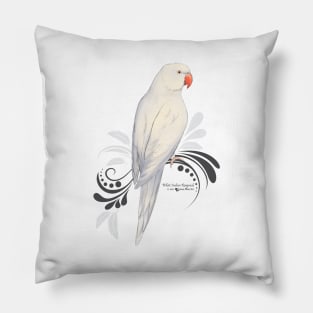 White Indian Ringneck Parrot Pillow