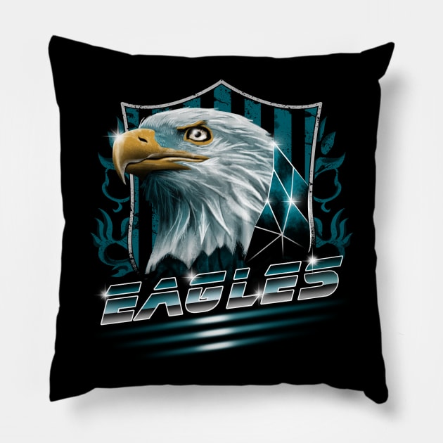 Fly Eagles Fly Pillow by Vincent Trinidad Art