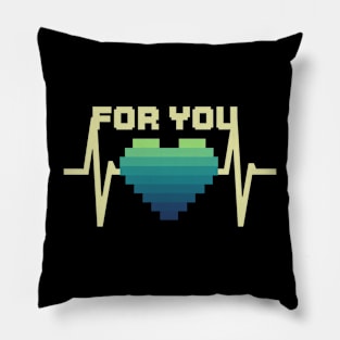 Retro style heartbeat for you Pillow