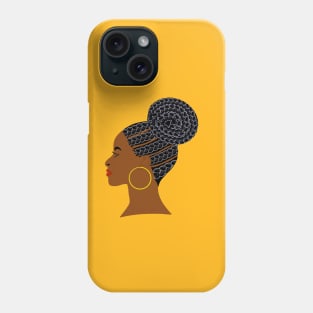 Older African American Woman Gray Hair Cornrows Phone Case