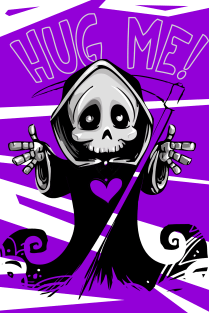 Grim Reaper Hug Me Heart - Halloween 2019 Magnet