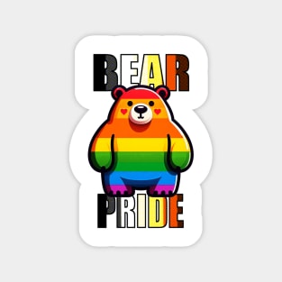 LGBTQIA+ Bear Pride Rainbow Magnet