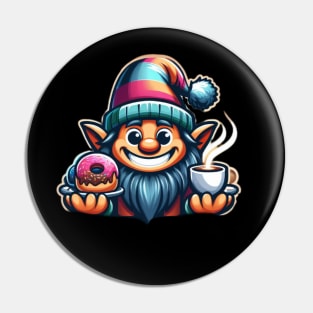 Donut and Coffee Gnome Pin