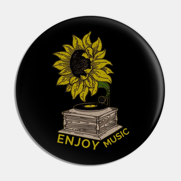 Music sunflower Pin by RELAXSHOPART