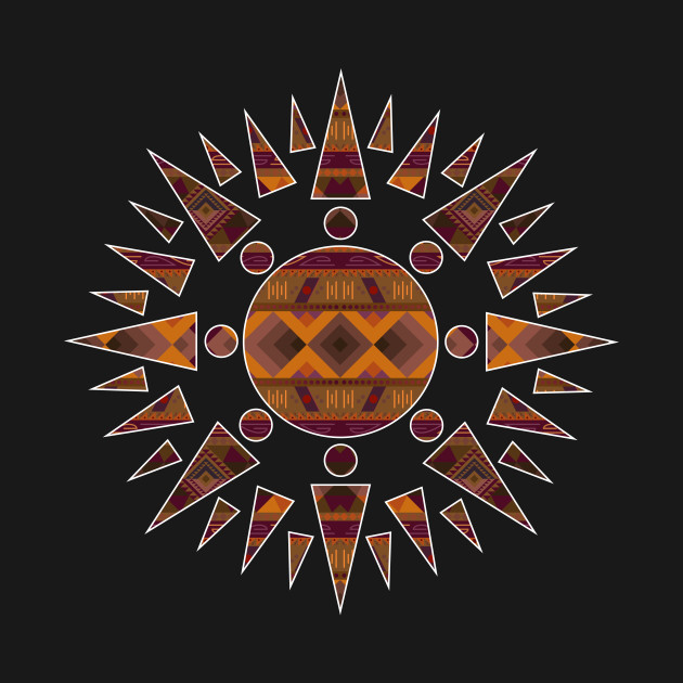 Discover Native American pattern design Earth colours Inside a Sun - Native American - T-Shirt