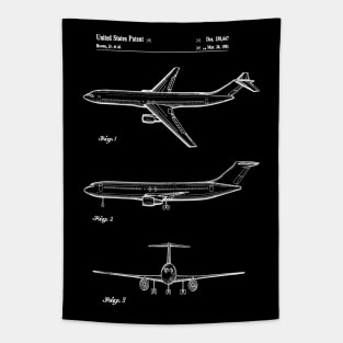 Boeing 777 Airliner Patent Blueprint Tapestry