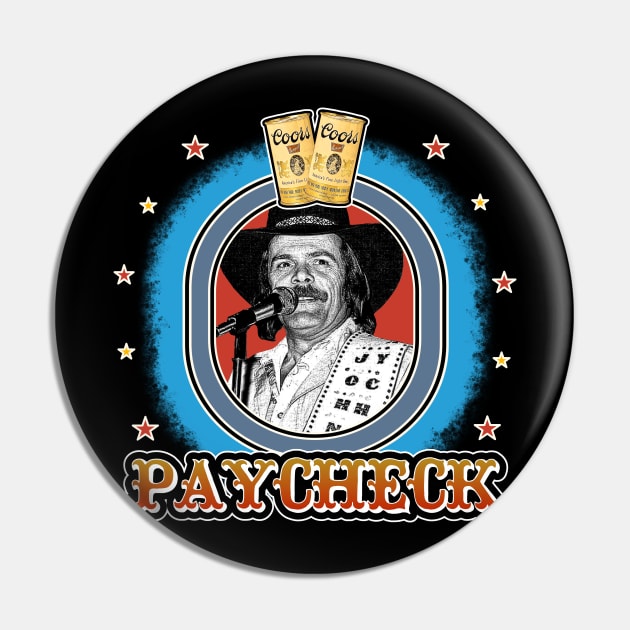 Retro Tour Style Johnny Paycheck Pin by darklordpug