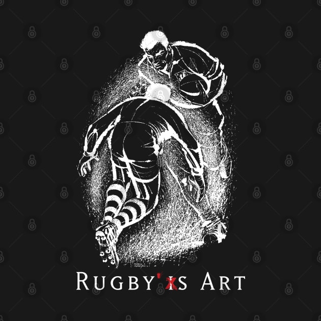 Rugby Face to Face White by PPereyra by Pablo Pereyra Art