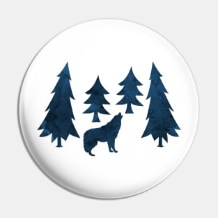 Howling wolf Pin