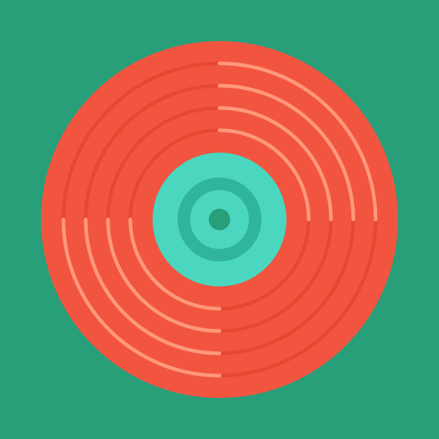 Minimalistic Retro Vinyl Record by waltzart