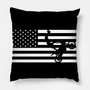 American Flag Biker Motorcycle gift Pillow