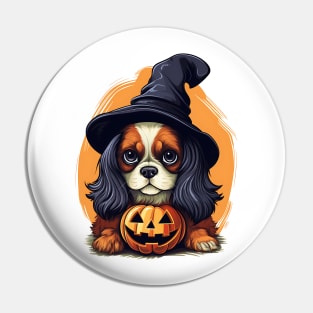 Halloween Cavalier King Charles Spaniel Dog #1 Pin