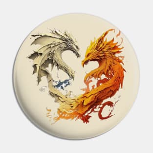 The war between a phoenix and dragon Pin