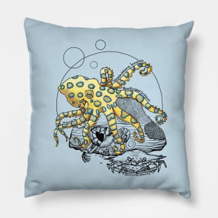 Greater Blue Ringed Octopus Doodle Pillow