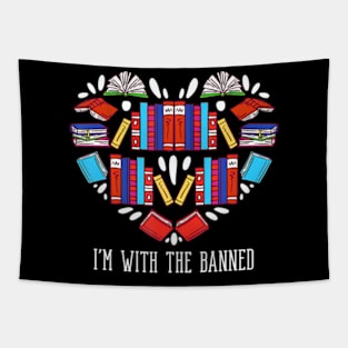 I'm With The Banned Heart Readers I Read Banned Books Tapestry