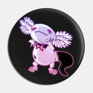 Axolotl black and white mud puppy t-shirt 2 Pin