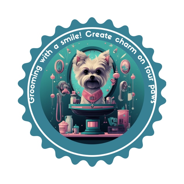 Grooming With a Smile Create Charm on Four Paws Grooming Design Cute Grooming Gift by Positive Designer