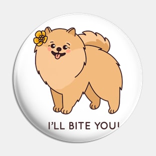 Kawaii Spitz Dog funny inscription Pin