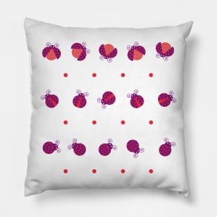 Purple cute ladybugs Pillow