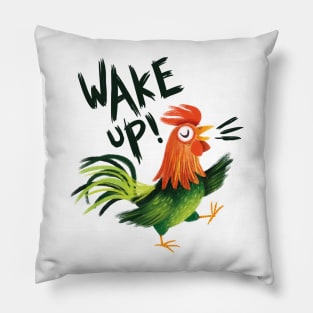 WAKE UP Rooster Pillow