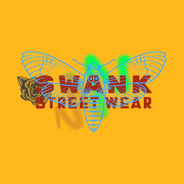 Swank Rose Moth Street Wear by Skater Nation Designs