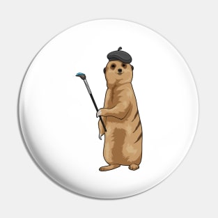 Meerkat Painter Paint brush Pin