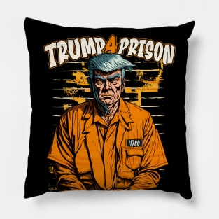 Retro Trump for Prison Illustration Pillow