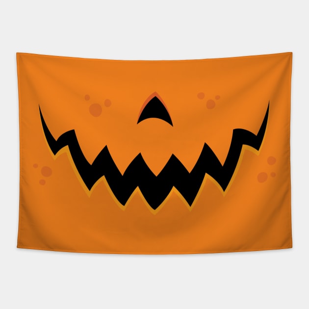 Crazy Pumpkin Jack-O-Lantern Mouth Tapestry by fizzgig