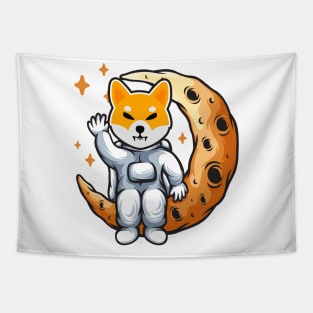 SHIB To The Moon - Shiba Inu Crypto Tapestry