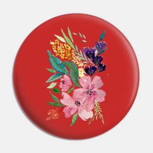 Multimedia watercolor floral Pin