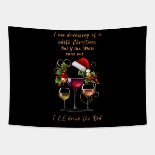 Christmas funny wine design Tapestry