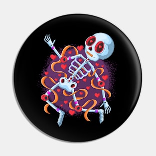 Cute Heart Skeleton - The Fallen Lover- Dia De Los Muertos Pin