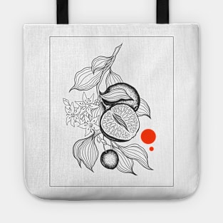 Orange branch Tote