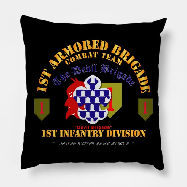 1st Armored Brigade Combat Team - 1st Inf Div - Devil Bde Pillow by twix123844