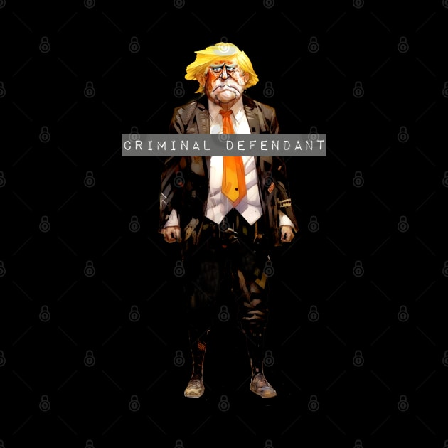 Trump: Criminal Defendant No. 2 (No Fill - Dark Background) by Puff Sumo