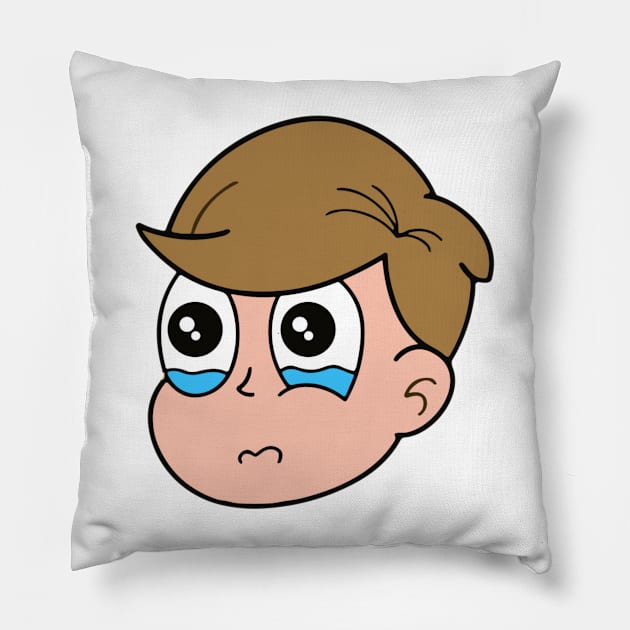 Cute Sad boy Pillow by mosalaura